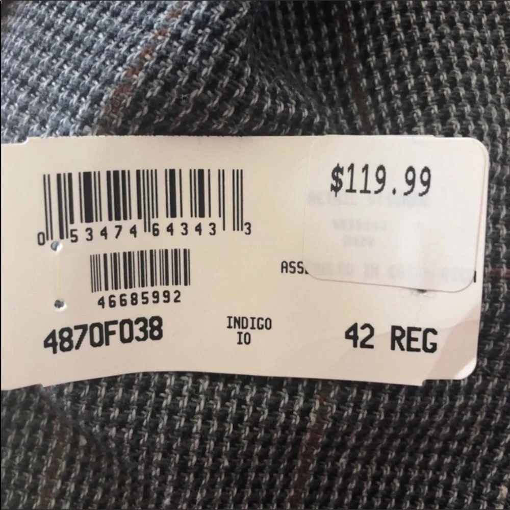 Savane Indigo Tweed Sport Coat Blue Gray 42R NWT